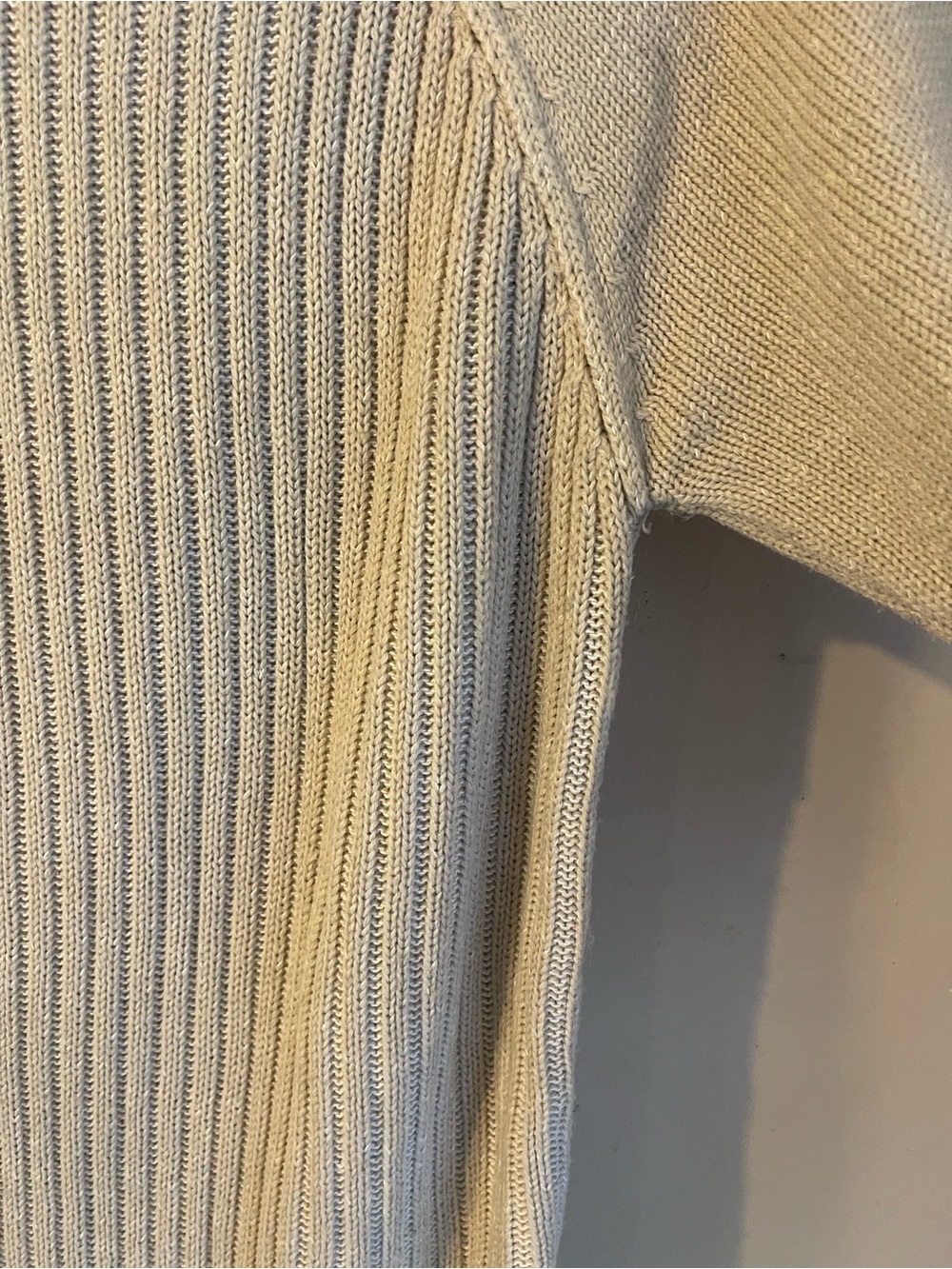 Cloth by RD Cream Ribbed Cowl Neck Side Button High Low Tunic Sweater L - Picture 7 of 8